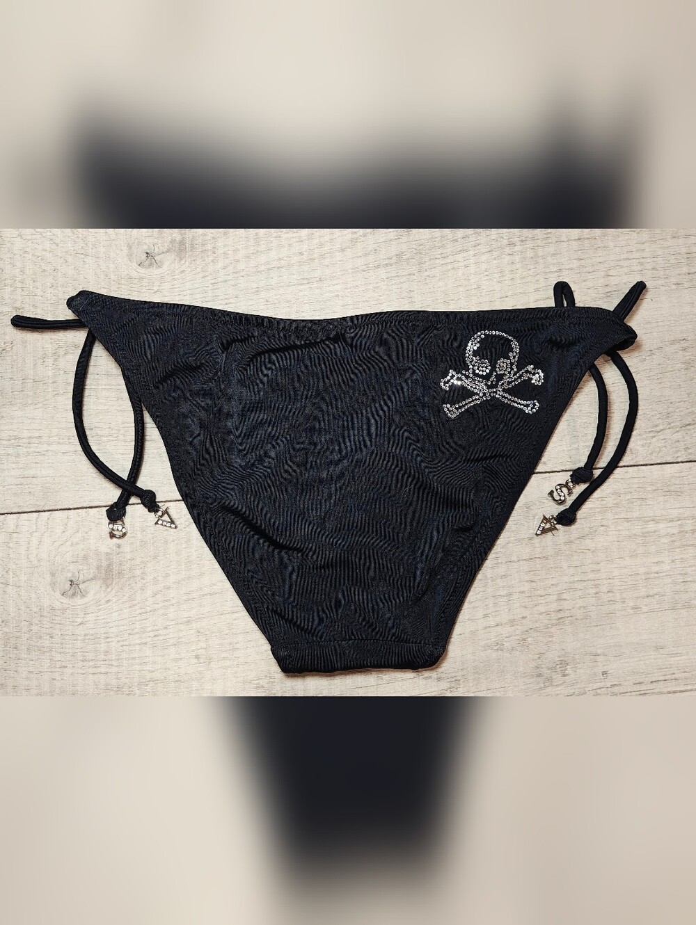 2007 Victoria's Secret Rhinestone Skull & Crossbones Tie-Side Bikini Bottoms